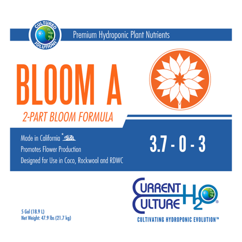 cultured solutions hydroponic nutrients bloom a label front