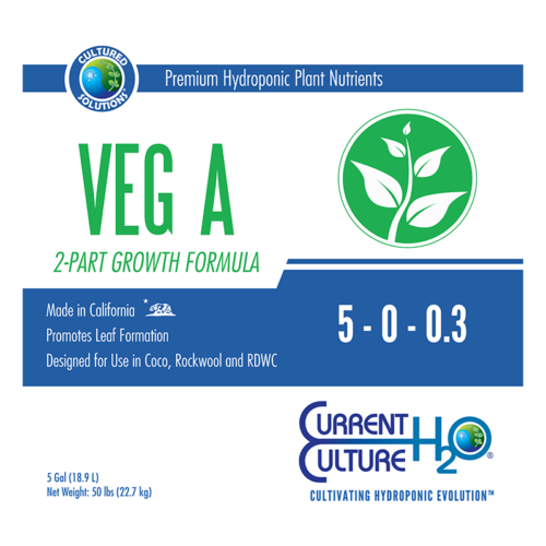 cultured solutions hydroponic nutrients veg a label front
